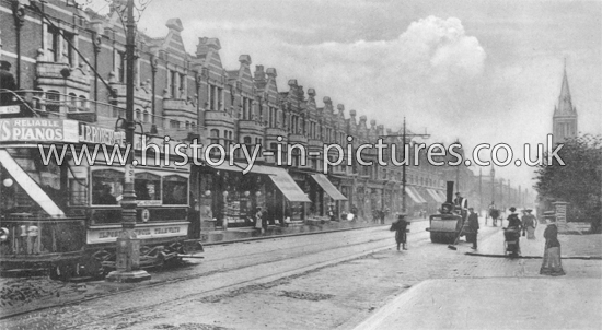 High Road, looking East, Ilford, Essex. c.1910